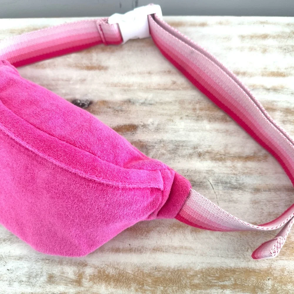Pink and Green Stripe Shiraleah Belt Bag - Handbag Travel Bag Compact Belted Bag